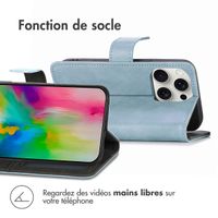 imoshion Étui de télephone portefeuille de luxe Apple iPhone 16 Pro Max - Bleu clair