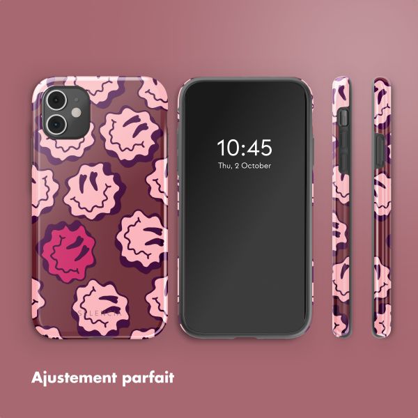 Selencia Coque arrière Vivid Apple iPhone 11 - Wavy Smiley Pink