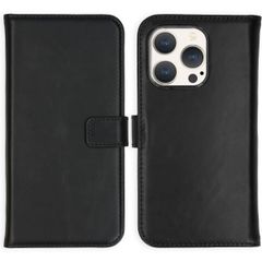 Selencia Étui portefeuille en cuir véritable Apple iPhone 15 Pro - Noir