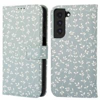 imoshion Étui de télephone portefeuille Design Samsung Galaxy S22 - Smoke Green Flowers