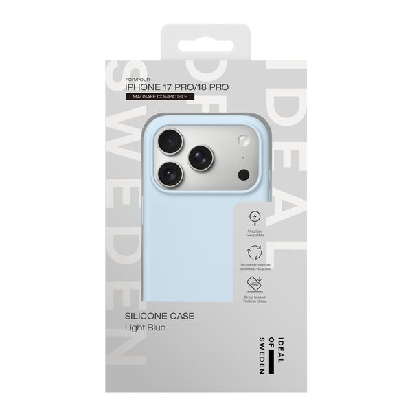 iDeal of Sweden Coque en silicone avec MagSafe Apple iPhone 18 Pro / 17 Pro - Light Blue