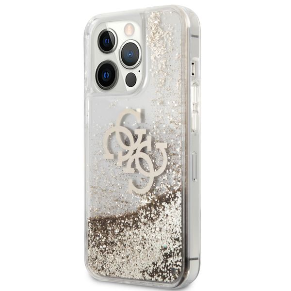 Guess Coque 4G Logo Liquid Glitter Apple iPhone 13 Pro - Doré