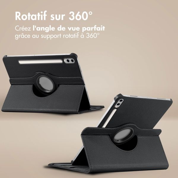 imoshion Coque tablette rotatif à 360° Samsung Galaxy Tab S10 Plus / Tab S9 FE Plus / Tab S9 Plus - Noir