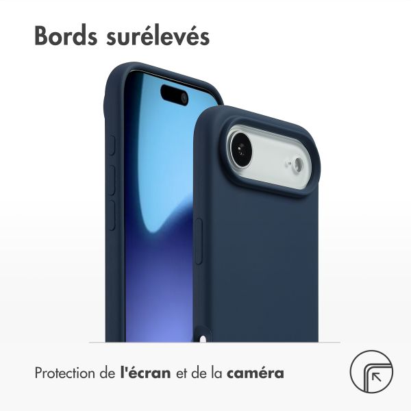Accezz Coque Liquid Silicone avec MagSafe Apple iPhone Air - Bleu foncé