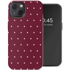 Selencia Coque arrière Vivid avec MagSafe Apple iPhone 13 - Happy Dots Burgundy