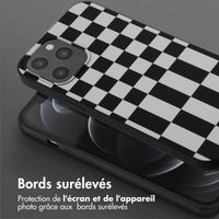 Selencia Coque design en silicone avec cordon amovible Apple iPhone 12 Pro Max - Irregular Check Black