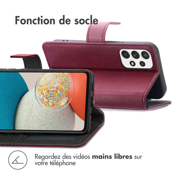 imoshion Étui de télephone portefeuille de luxe Samsung Galaxy A53 - Bordeaux