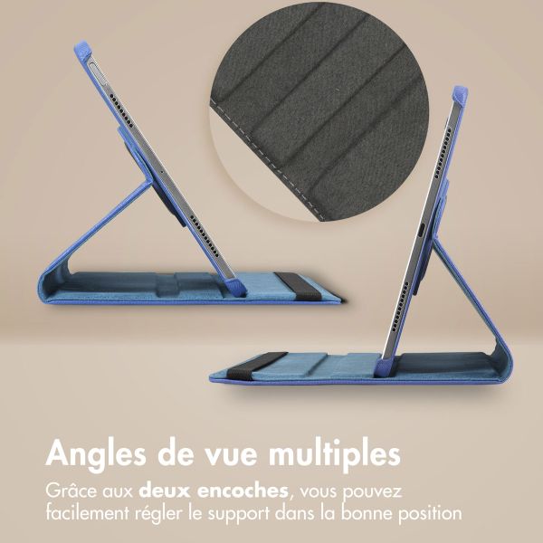 imoshion Coque tablette rotatif à 360° Apple iPad 11 (2025) 11 pouces A16 / iPad 10 (2022) 10.9 pouces - Bleu foncé