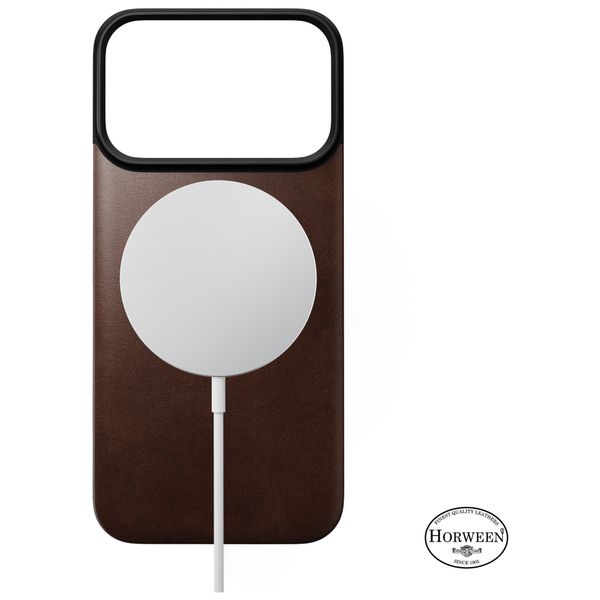 Nomad Magnetic Leather Backside Apple iPhone 18 Pro / 17 Pro - Rustic Brown