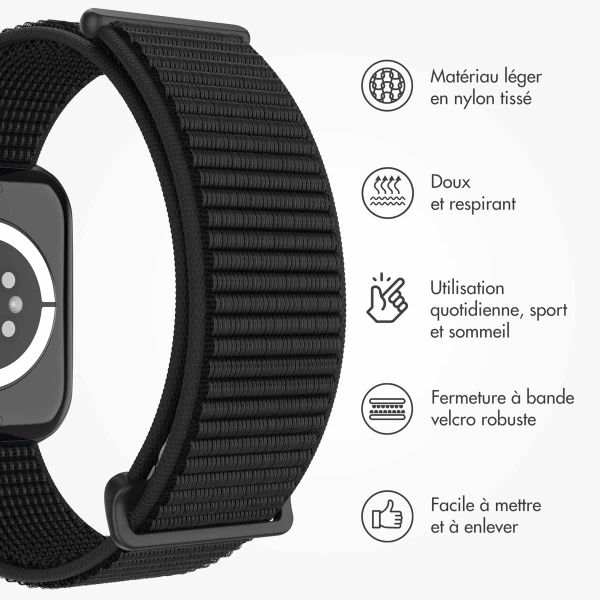 imoshion Bracelet en nylon Apple Watch | 38/40/41/42 mm - Noir