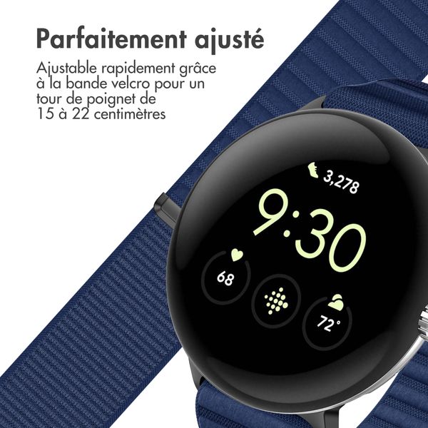 imoshion Bracelet en nylon Google Pixel Watch / Watch 2 / Watch 3 / Watch 4 (41 mm) - Bleu foncé