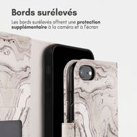 imoshion Étui de télephone portefeuille Design Apple iPhone SE (2022 / 2020) / 8 / 7 / 6(s) - Sandy Marble