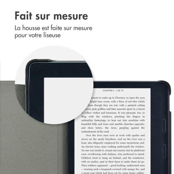 imoshion Étui de liseuse portefeuille Canvas Sleepcover avec support Kobo Libra 2 / Tolino Vision 6 - Violet