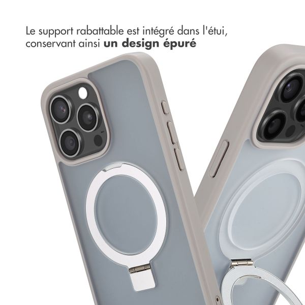 Accezz Coque Ring Stand avec MagSafe Apple iPhone 15 Pro Max - Gris