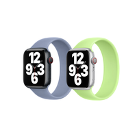 Apple 2 Pack Bracelet Boucle unique en Silicone Apple Watch | 44/45/46/49 mm - Taille 8 - Winter Blue/ Sprout Green