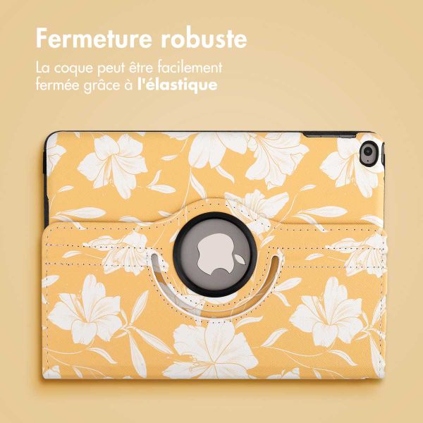 imoshion Coque tablette Design rotatif à 360° Apple iPad 6 (2018) 9.7 pouces / iPad 5 (2017) 9.7 pouces - Yellow Flowers