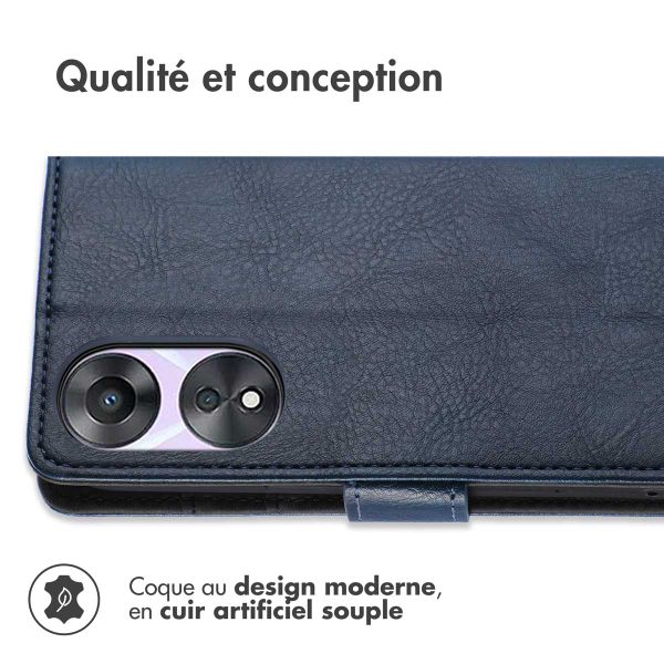 imoshion Étui de télephone portefeuille de luxe Oppo A78 (4G) - Bleu foncé