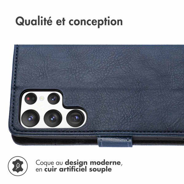imoshion Étui de télephone portefeuille de luxe Samsung Galaxy S23 Ultra - Bleu foncé