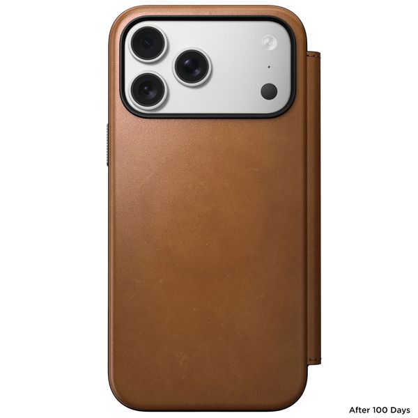 Nomad Étui de télephone portefeuille Modern Leather Folio Apple iPhone 17 Pro Max - English Tan