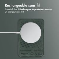 Accezz Porte-cartes en cuir magnétique - Compatible avec Apple Find My - Cedar Green