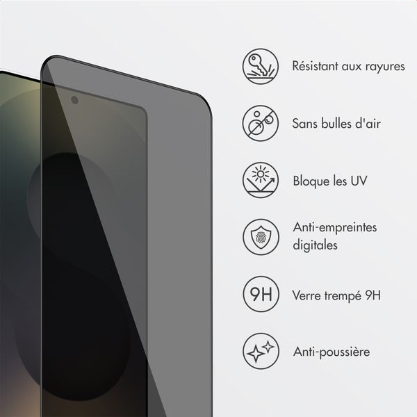 Accezz Protection d'écran en verre trempé avec filtre de confidentialité + Applicateur Samsung Galaxy S26 Ultra