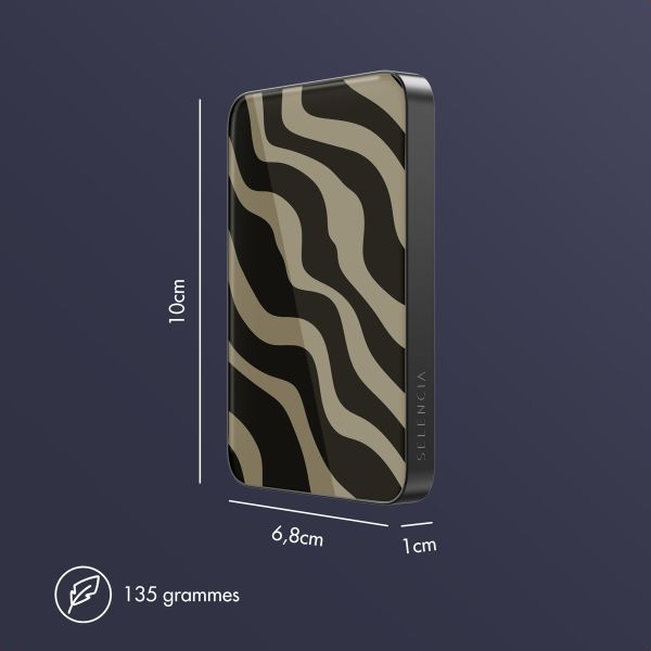 Selencia Powerbank Vivid 5 000 mAh - MagSafe et Qi - Black / Swirl Black