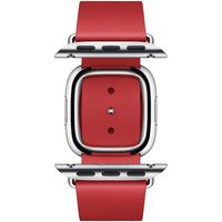 Apple Bracelet Leather Band Modern Buckle Apple Watch | 38/40/41/42 mm - Taille L - Scarlet Red