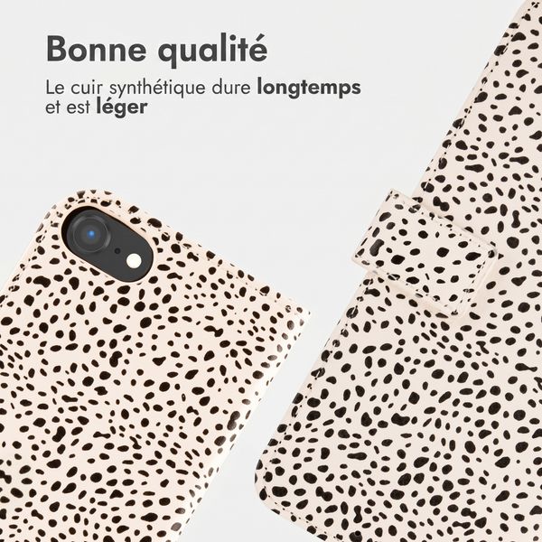 imoshion Étui de télephone portefeuille Design Apple iPhone SE (2022 / 2020) / 8 / 7 / 6(s) - Desert Dots
