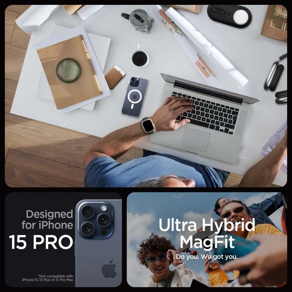 Spigen Coque Ultra Hybrid MagSafe Apple iPhone 15 Pro - Frost Clear