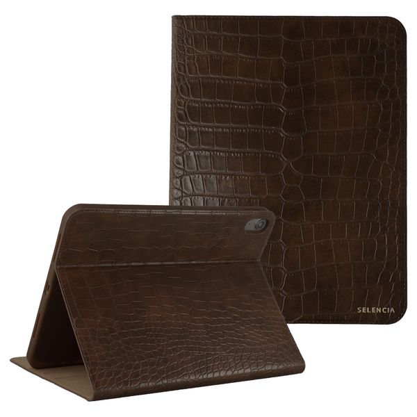 Selencia Coque Croco Apple iPad Air 11 pouces (2026) M4 / (2025) M3 / (2024) M2 / Air 5 (2022) / Air 4 (2020) - Choco Brown