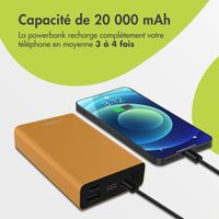 imoshion Ultra Series Aluminium Batterie externe 20.000 mAh - Charge rapide jusqu'à 33 watts - Gold