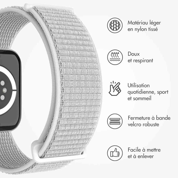 imoshion Bracelet en nylon Apple Watch | 44/45/46/49 mm - Seashell