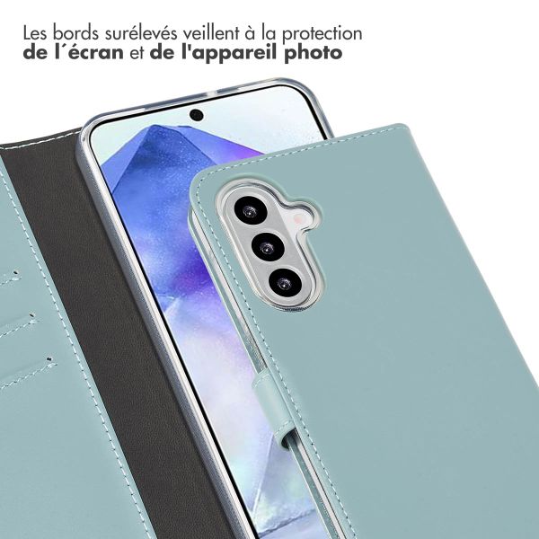 Selencia Étui portefeuille en cuir véritable Samsung Galaxy A26 - Air Blue