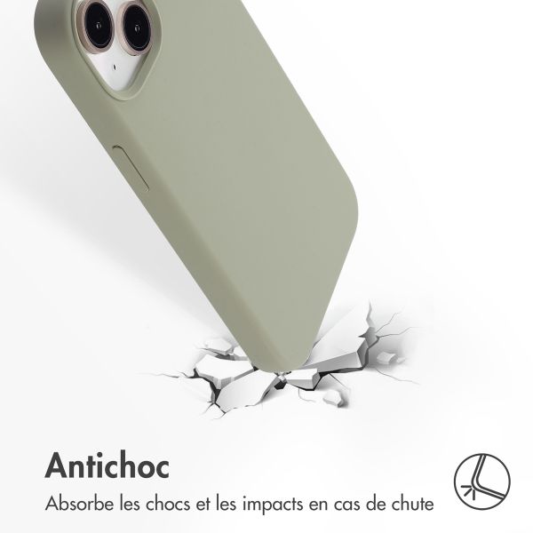 Accezz Coque Liquid Silicone avec MagSafe Apple iPhone 13 Mini - Cooper Green
