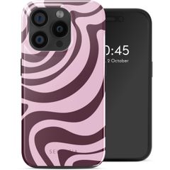 Selencia Coque arrière Vivid avec MagSafe Apple iPhone 15 Pro - Wavy Swirl Pink Plum