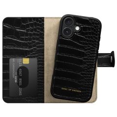 iDeal of Sweden Magnet Wallet+ Étui portefeuille Apple iPhone 16 - Black Croco
