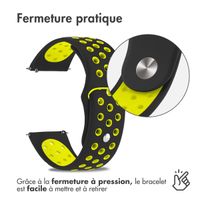 imoshion Bracelet sport en silicone  - Connexion universelle 22 mm - Black & Neon Yellow