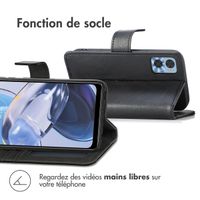 imoshion Étui de télephone portefeuille de luxe Motorola Moto E22 - Noir