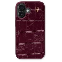 iDeal of Sweden Coque MagSafe en cuir végétalien Apple iPhone 16 - Fine Wine Croco
