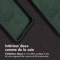 Accezz Coque MagSafe en cuir vintage Samsung Galaxy S25 / S24 - Smokey Green