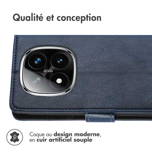 imoshion Étui de télephone portefeuille de luxe Xiaomi Redmi Note 14 Pro (5G) - Bleu foncé