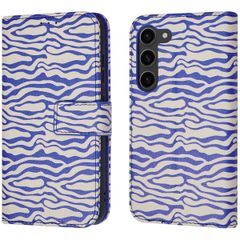 imoshion Étui de télephone portefeuille Design Samsung Galaxy S23 - White Blue Stripes