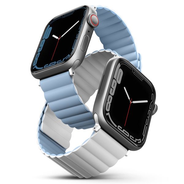 Uniq Bracelet Revix réversible Apple Watch | 44/45/46/49 mm - Arctic (White/Blue)