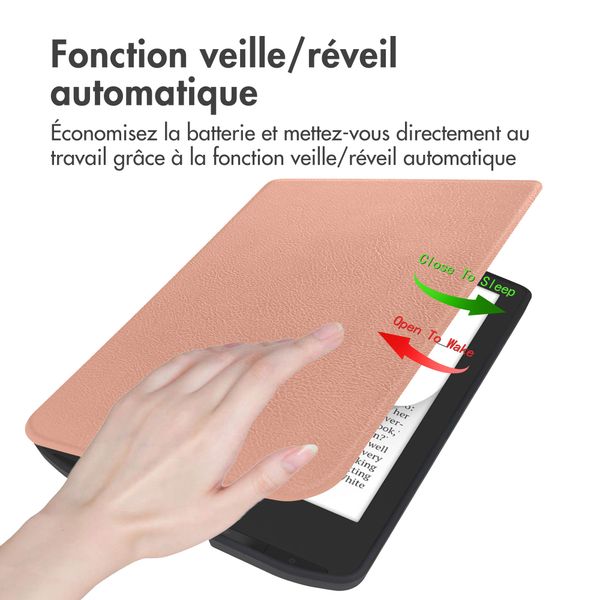 imoshion Étui de liseuse portefeuille Slim Soft Pocketbook Verse / Verse Pro / Verse Pro Color / Vivlio Light / Light HD - Rose Doré