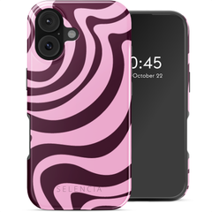 Selencia Coque arrière Vivid avec MagSafe Apple iPhone 17 - Wavy Swirl Pink Plum