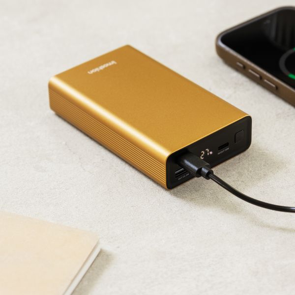 imoshion Ultra Series Aluminium Batterie externe 20.000 mAh - Charge rapide jusqu'à 33 watts - Gold