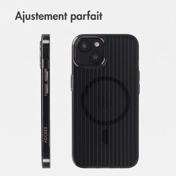 Accezz Coque arrière Lite avec MagSafe | Fluted | Apple iPhone 14 - Noir