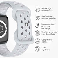 imoshion Bracelet Sport⁺ en silicone Apple Watch | 44/45/46/49 mm - Taille M/L - Grey & White