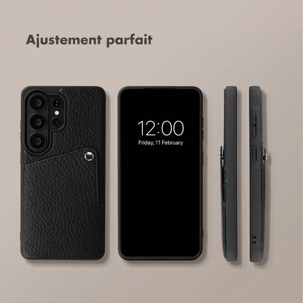 Selencia Coque Riva avec porte-cartes Samsung Galaxy S26 Ultra - Noir