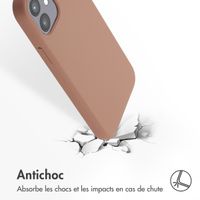 Accezz Coque Liquid Silicone avec MagSafe Apple iPhone 12 (Pro) - Marron clair